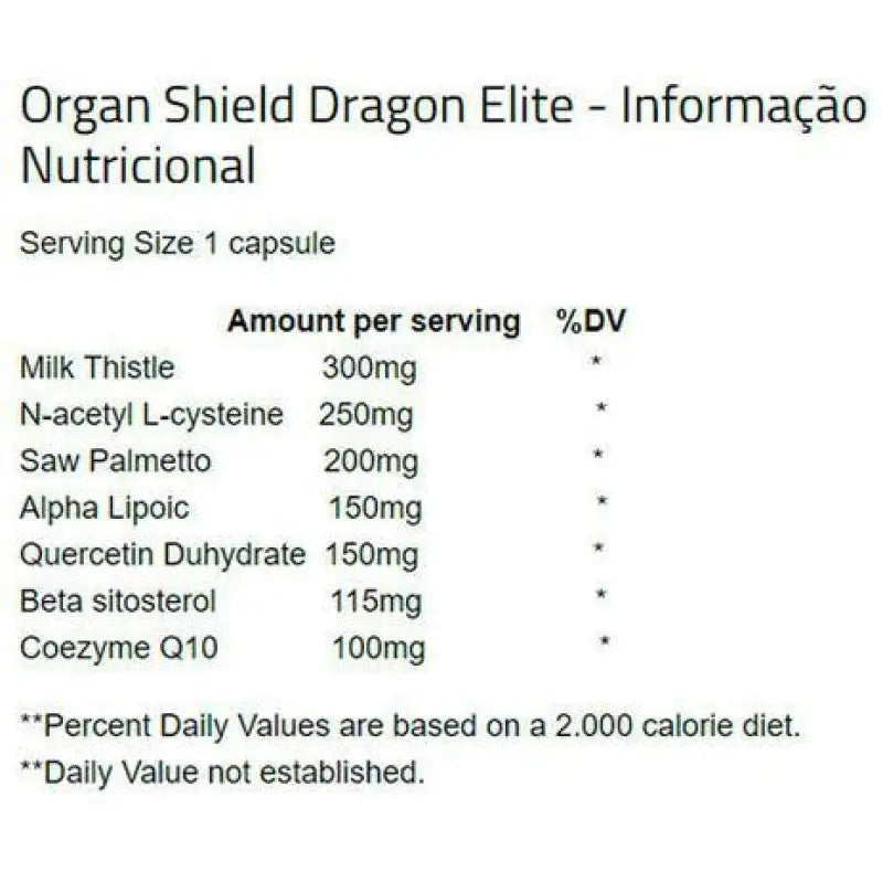 Organ Shield (60 Caps) - Dragon Elite - Dragon Elite